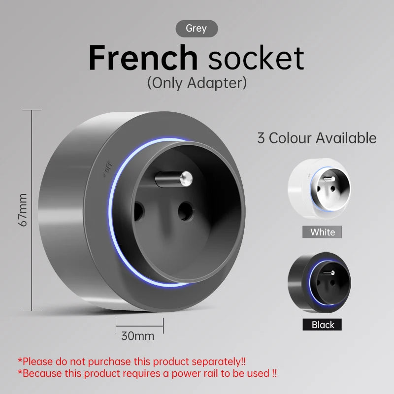 Universal Wall Power Track Socket | Removable USB Adapter Plug US EU UK FR