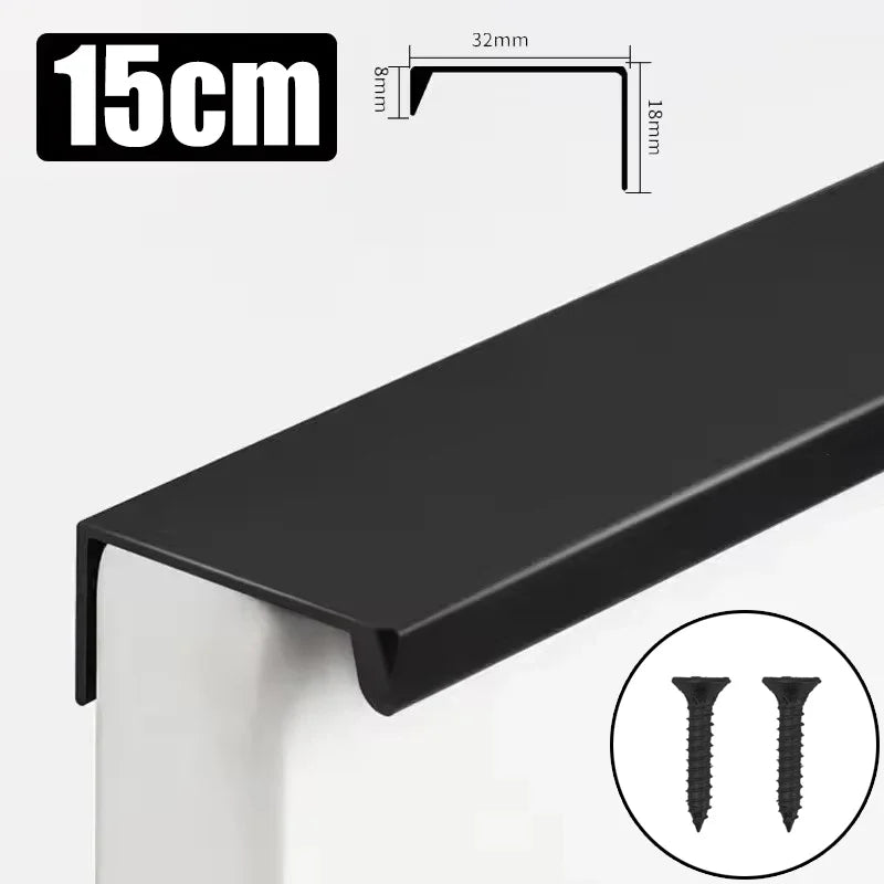Aluminum Alloy Hidden Cabinet Pulls & Drawer Knobs | Kitchen Cupboard Door Handles