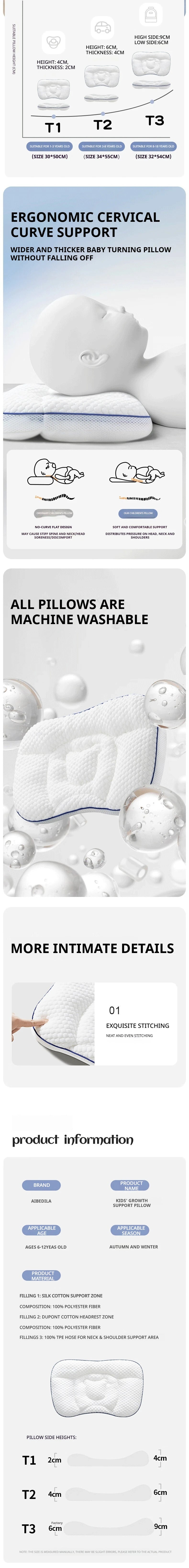 Newborn Baby Orthopedic Neck Pillow | Children's Travel & Bedding Support Pillow