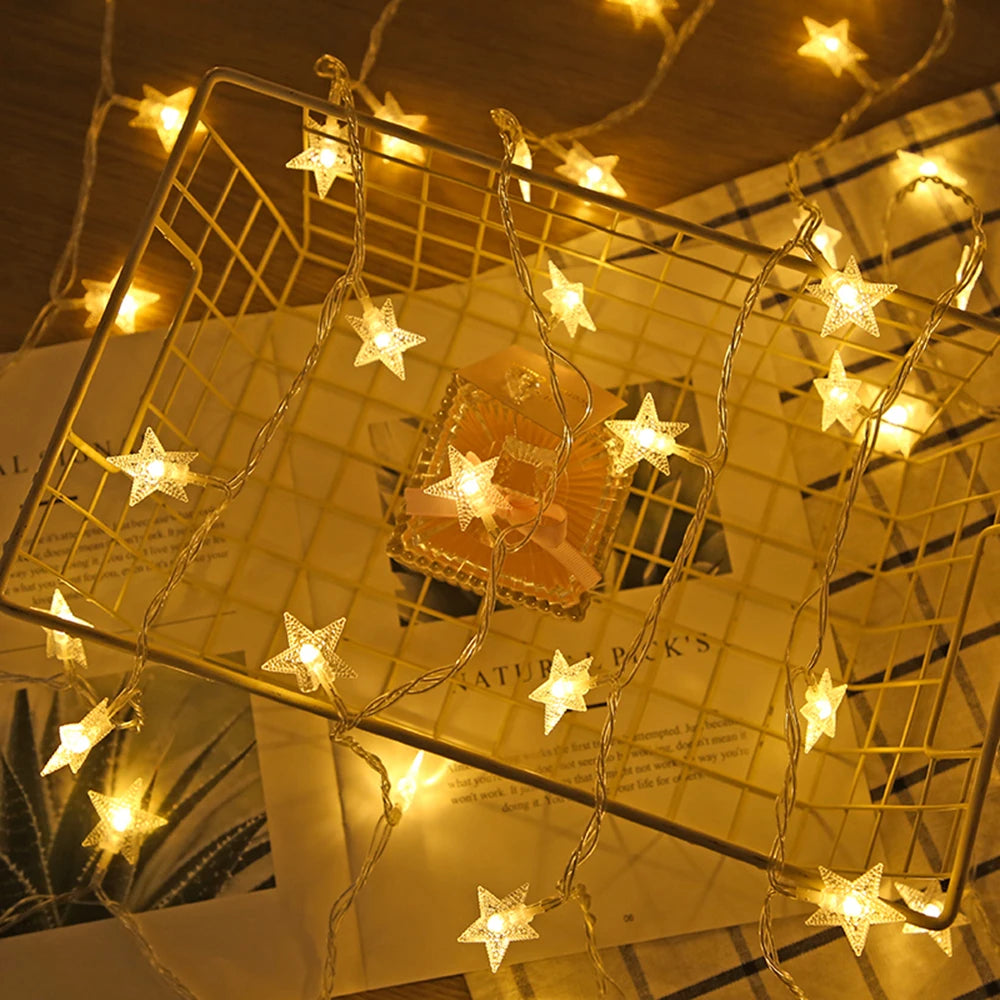 LED Star Fairy String Lights | Outdoor Garland Bulb for Party, Garden & Christmas