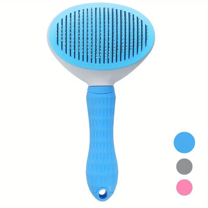 One-Click Pet Hair Removal Slicker Brush | Auto Self-Cleaning Grooming Comb