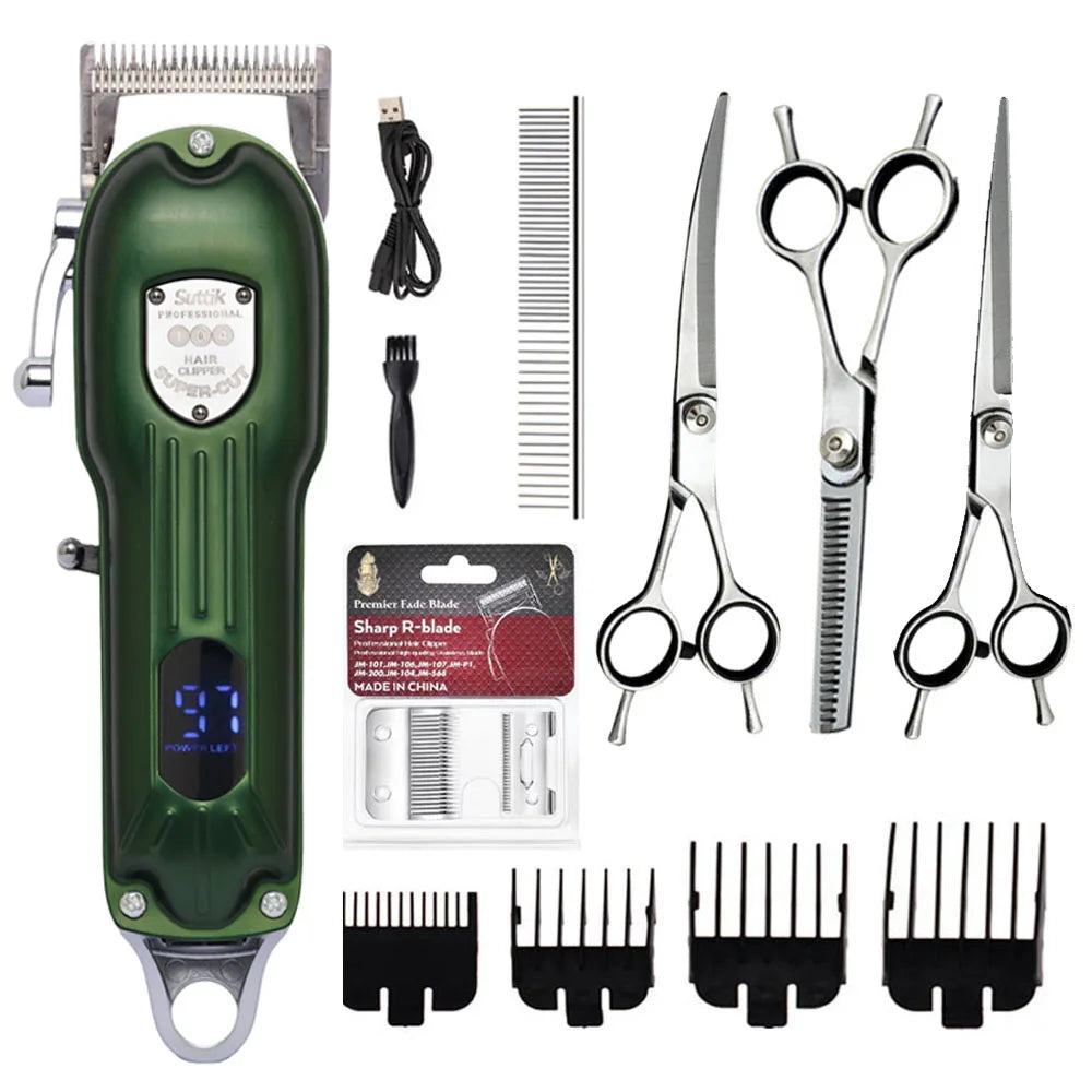 Professional Rechargeable Dog Hair Clipper | Low Noise Pet Trimmer & Shaver
