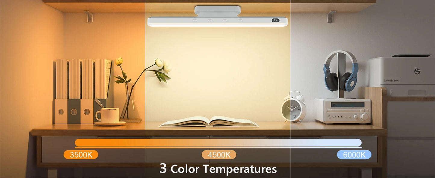5W Dimmable 3-Color Rechargeable Makeup Night Light | Under Cabinet Closet & Desk Lamp