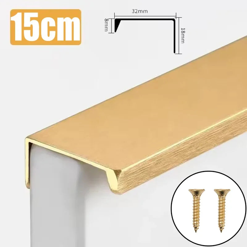 Aluminum Alloy Hidden Cabinet Pulls & Drawer Knobs | Kitchen Cupboard Door Handles