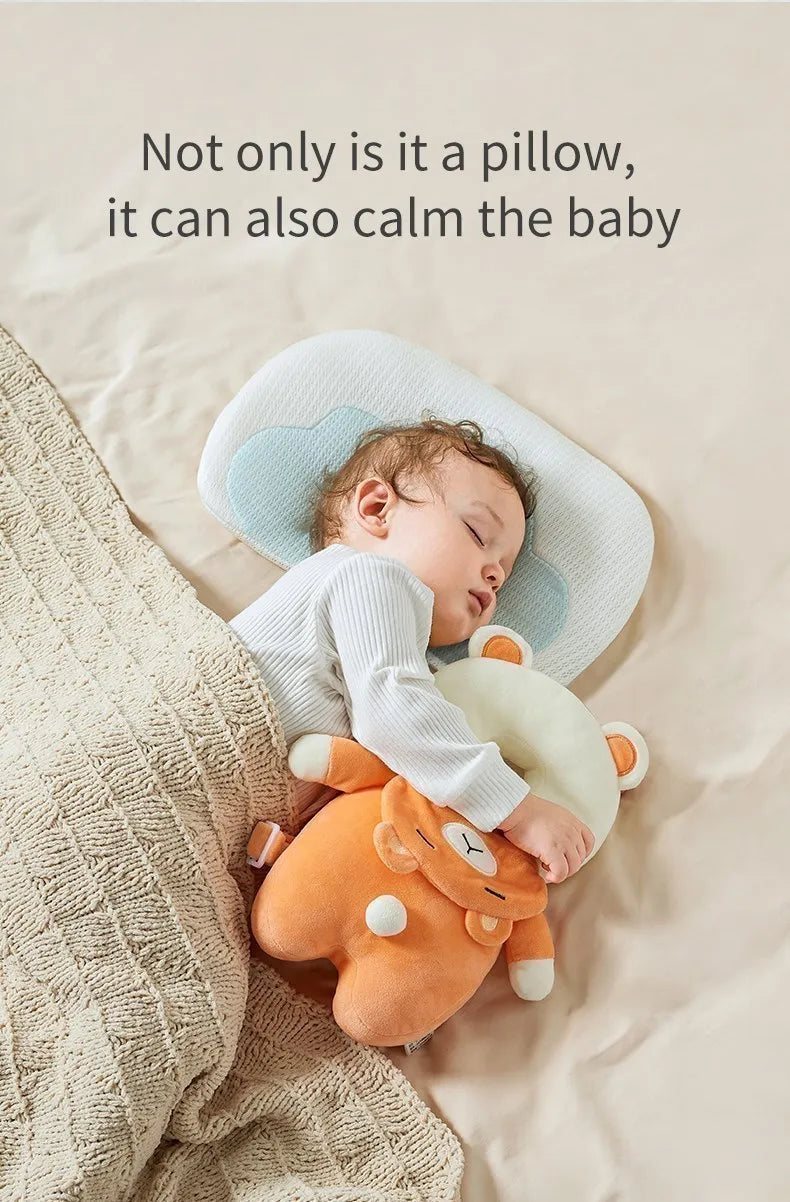Baby Head Protection Headrest Cushion | Newborn Safety Pillow for Kids Bedding