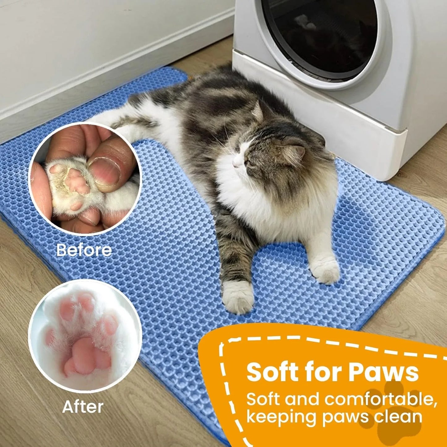 Double Layer Cat Litter Mat | Waterproof Anti-Slip Litter Box Filter Mat