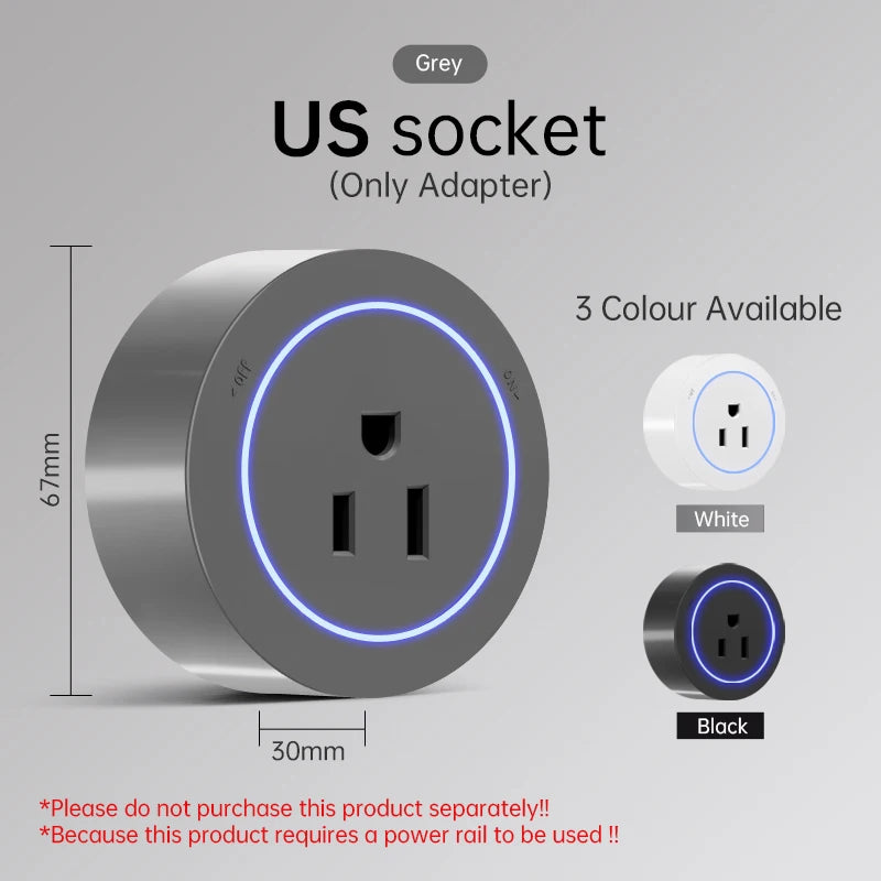 Universal Wall Power Track Socket | Removable USB Adapter Plug US EU UK FR