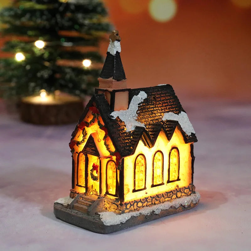 Christmas House Night Light Decoration | Battery Powered Xmas Bedroom Ornament