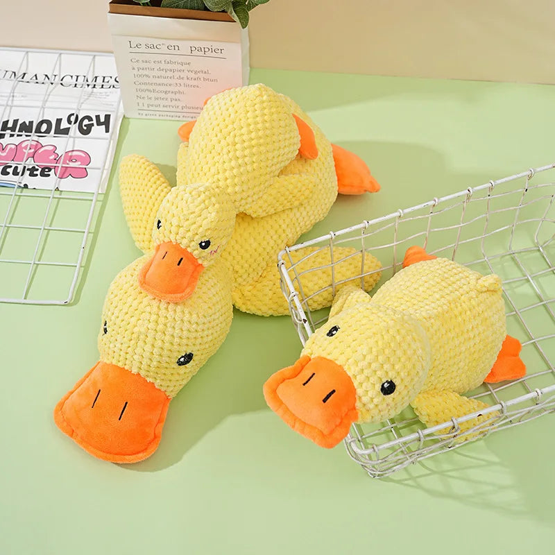 Plush Squeaky Duck Dog Toy | Bite Resistant Teeth Grinding Toy for Dogs