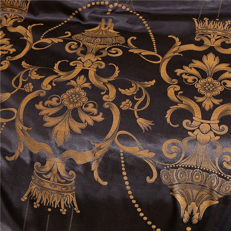 Luxury Satin Jacquard Duvet Cover Set | European Wedding Bedding King Queen Size