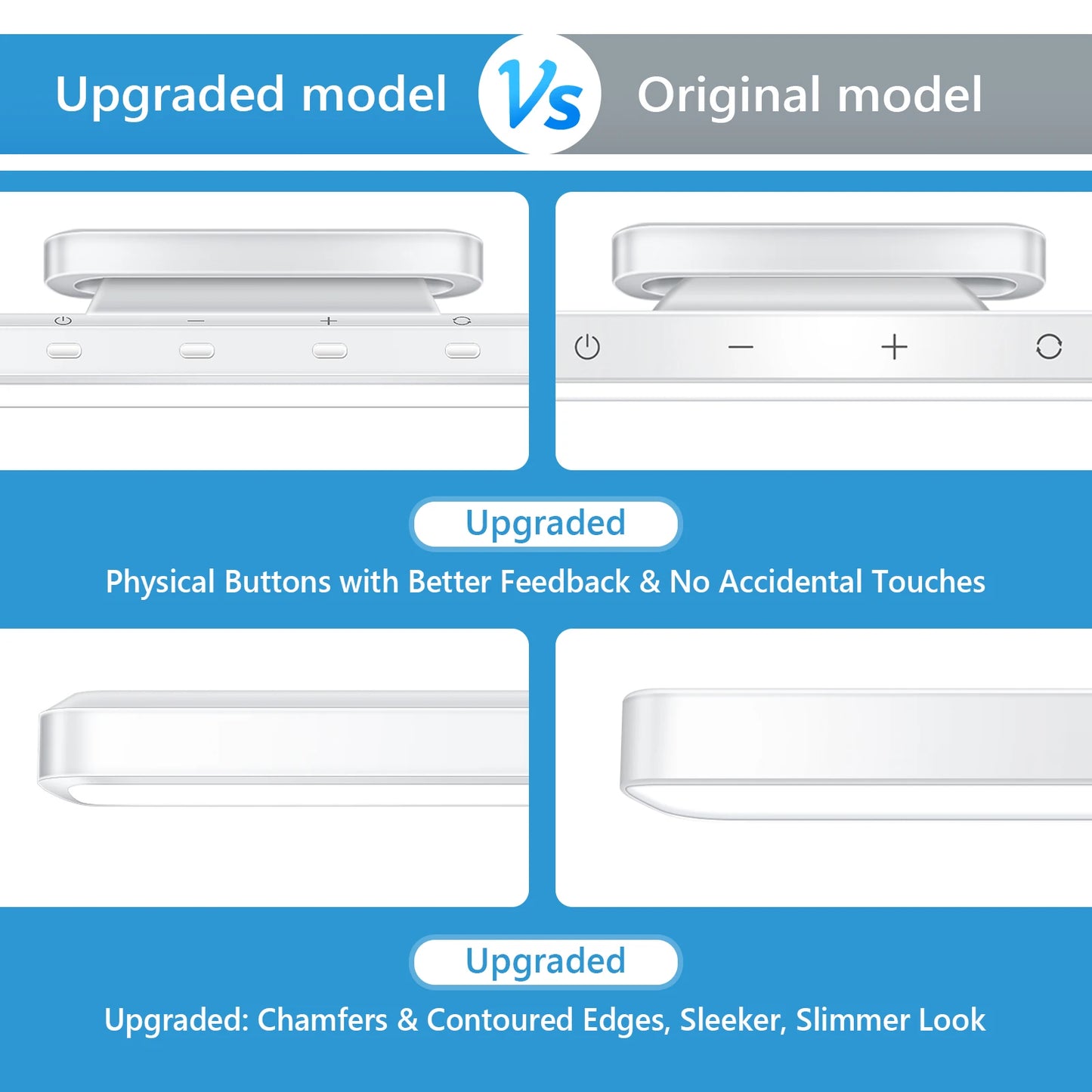 5W Dimmable 3-Color Rechargeable Makeup Night Light | Under Cabinet Closet & Desk Lamp