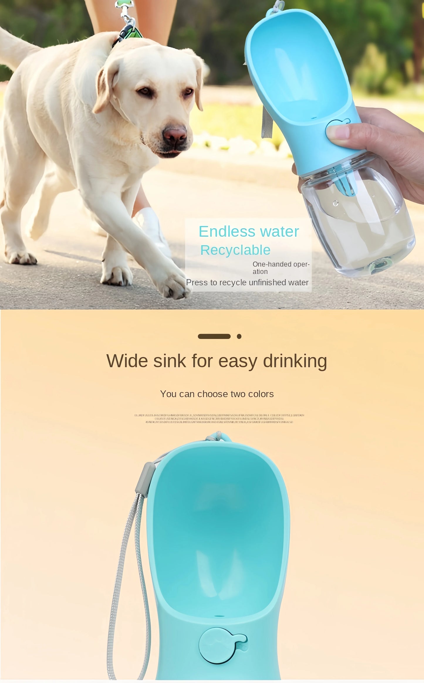 Portable Dog Water Bottle & Food Container | Travel Feeder Bowl for Pets