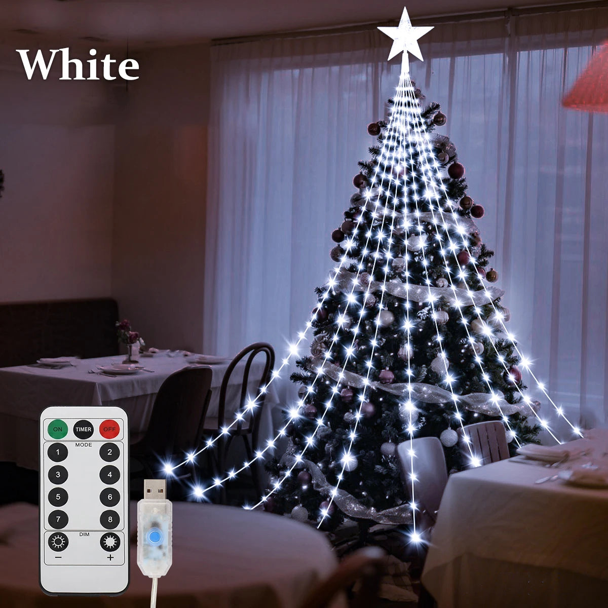 USB Waterproof LED Christmas Fairy String Lights | 8-Mode Indoor & Outdoor Party Light