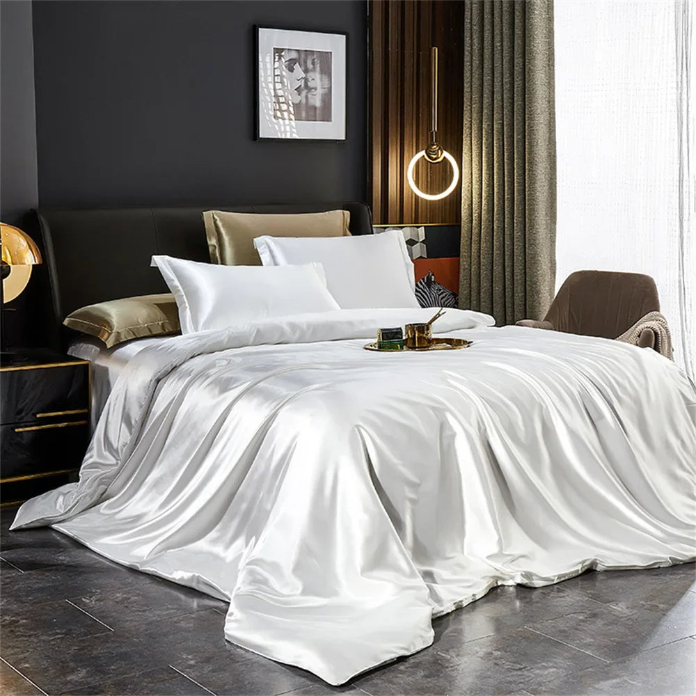 Luxury Satin Silk Bedding Set | Duvet Cover, Sheet & Pillowcases King Queen Twin