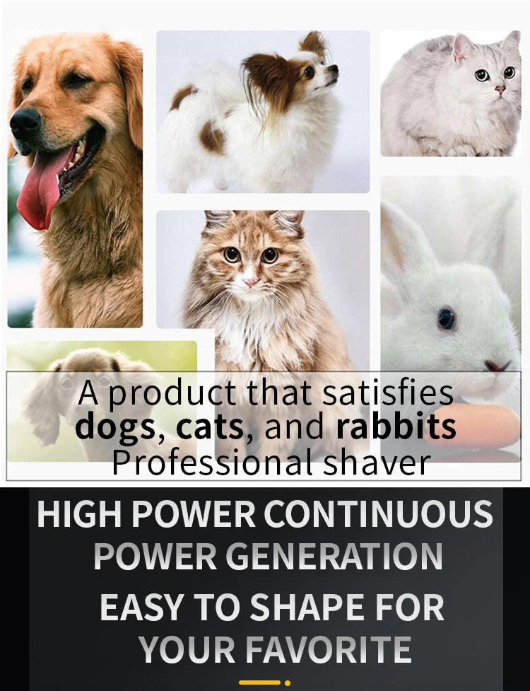 Professional Rechargeable Dog Hair Clipper | Low Noise Pet Trimmer & Shaver