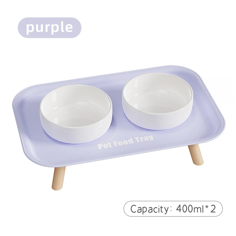 Colorful Stainless Steel Dog Double Bowl | Large Capacity Food & Water Feeder