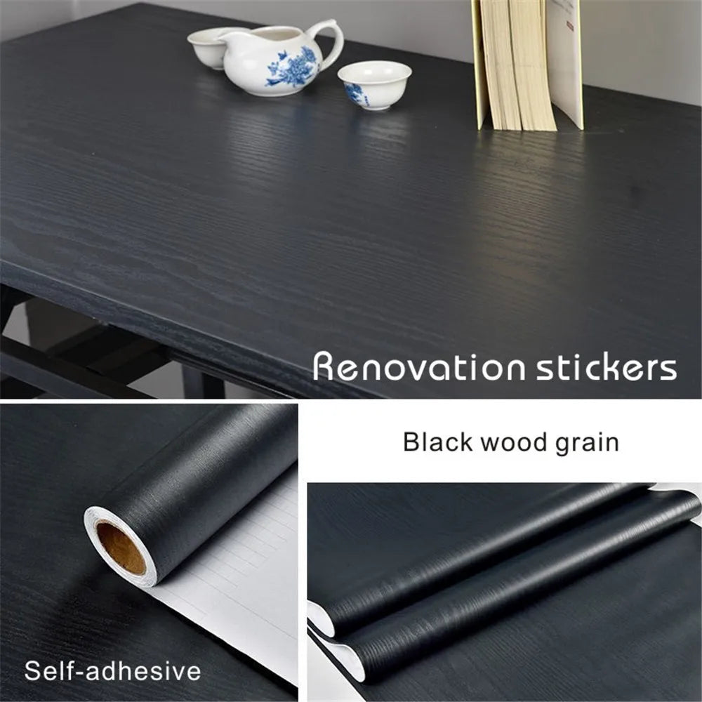 PVC Self-Adhesive Waterproof Wallpaper Roll | Wood Grain Vinyl Sticker for Home Decor
