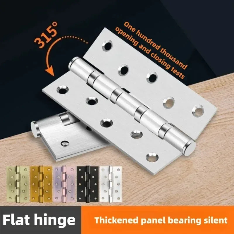 Stainless Steel Silent Door Hinge 4-Inch | Heavy Duty 3mm Thick Bearing Furniture Hardware
