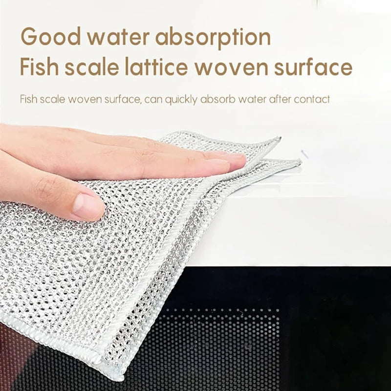 Magic Double-Sided Steel Wire Cleaning Cloth | Thickened Kitchen Dish & Pot Washing Rag