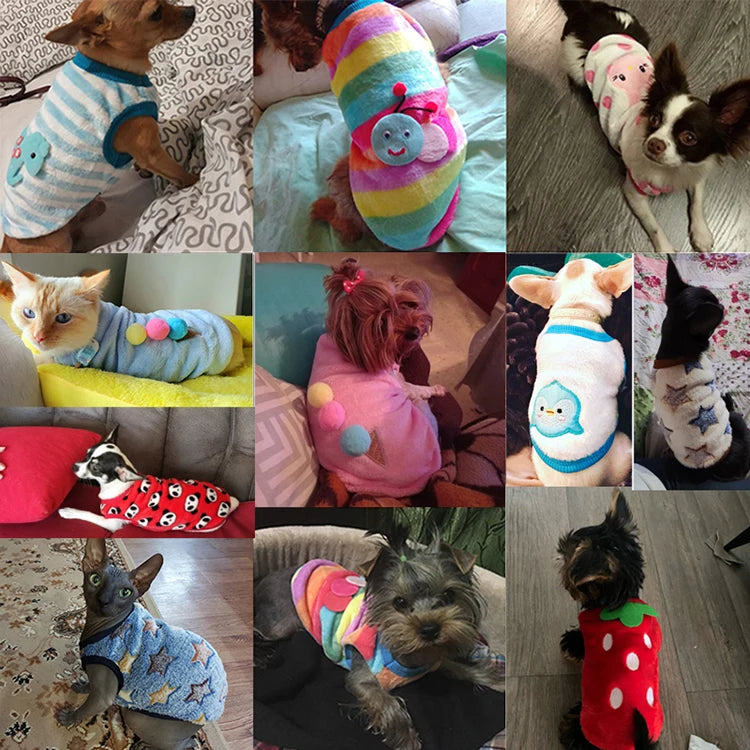 Soft Flannel Dog Puffer Vest | Warm Winter Sweater for Small Dogs