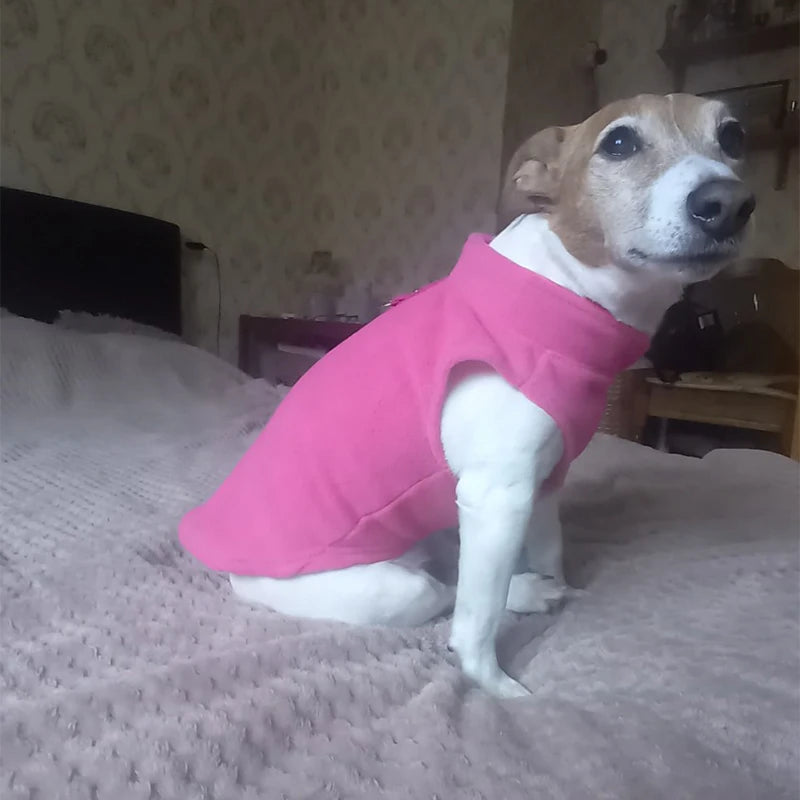 Warm Fleece Dog Jacket Vest with D-Ring
