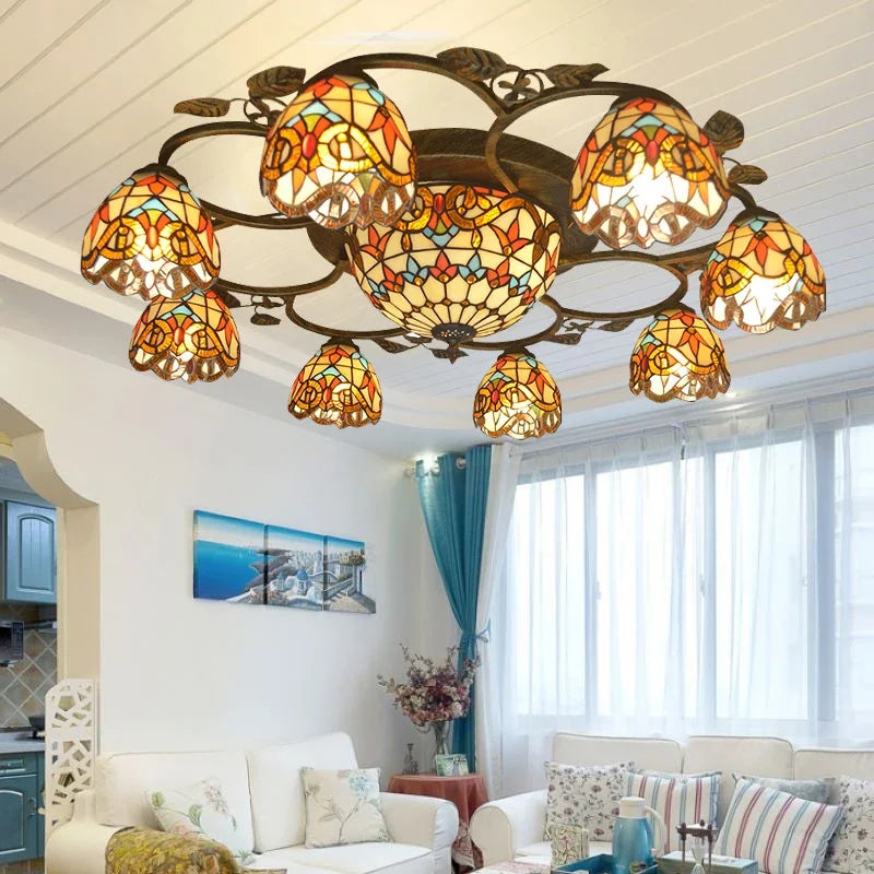 European Baroque Glass Chandelier | Retro Pendant Ceiling Lamp for Bedroom & Villa