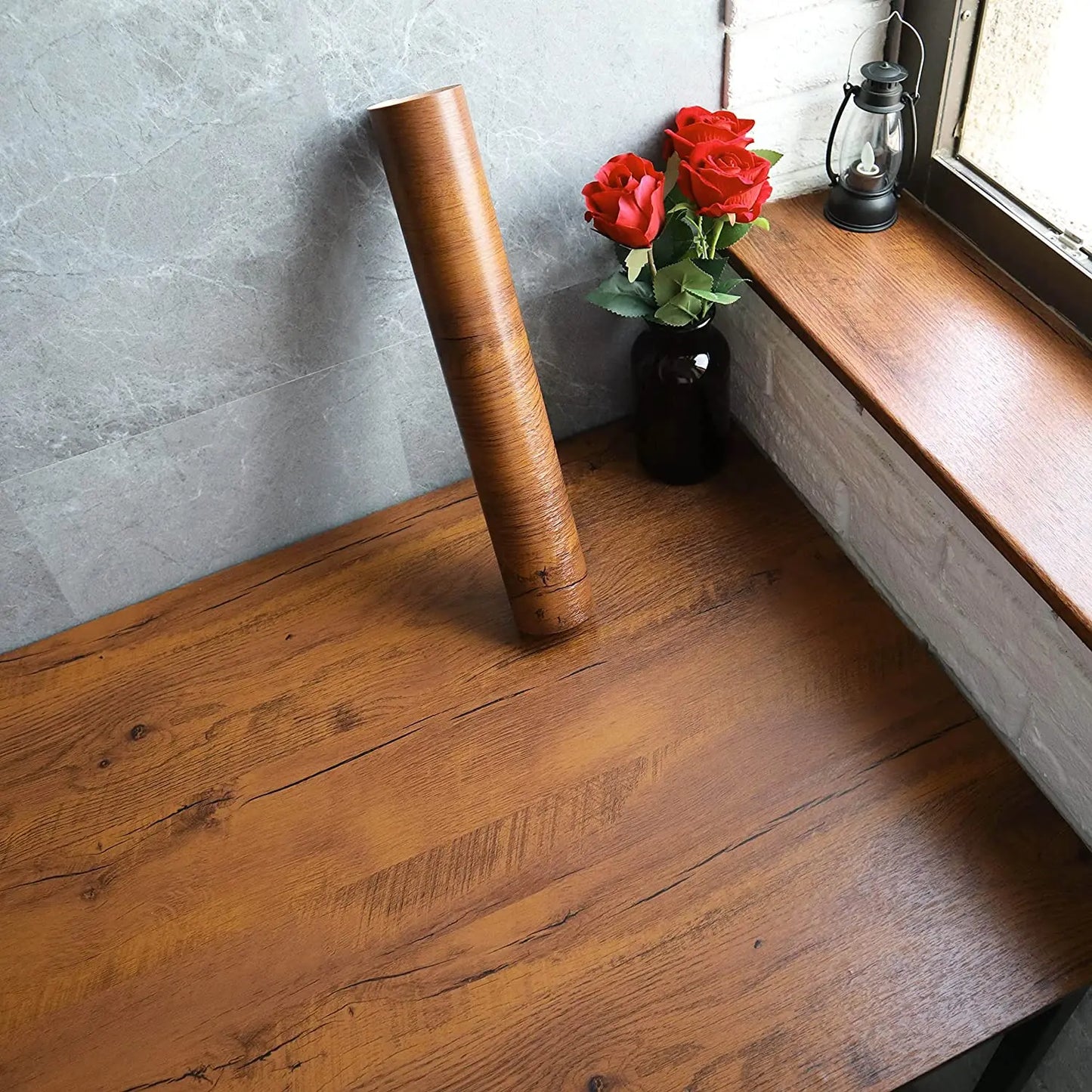 PVC Self-Adhesive Waterproof Wallpaper Roll | Wood Grain Vinyl Sticker for Home Decor