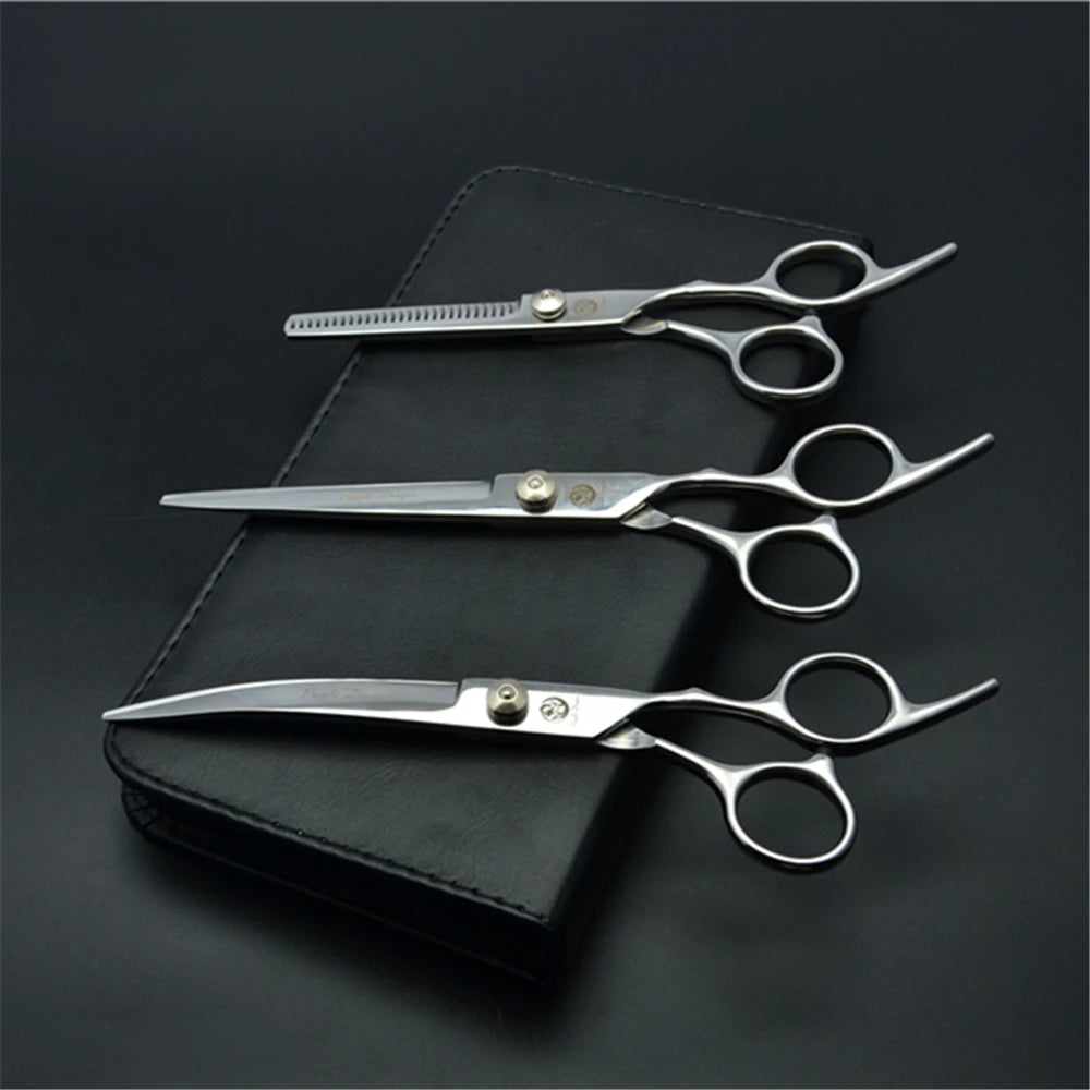 Stainless Steel Dog Grooming Scissors Set | Cutting, Thinning & Curved Shears