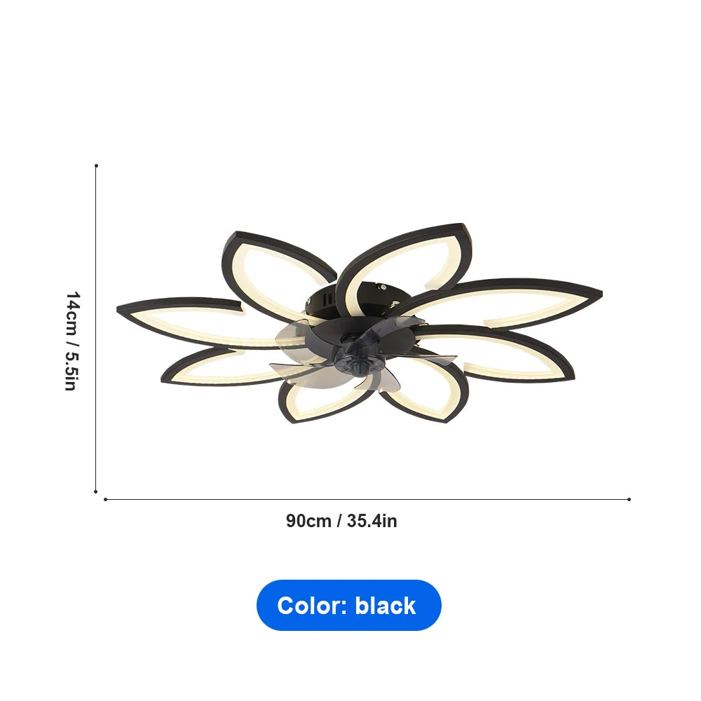 Petal LED Ceiling Fan with Light | Remote Control Bedroom & Dining Room Lamp