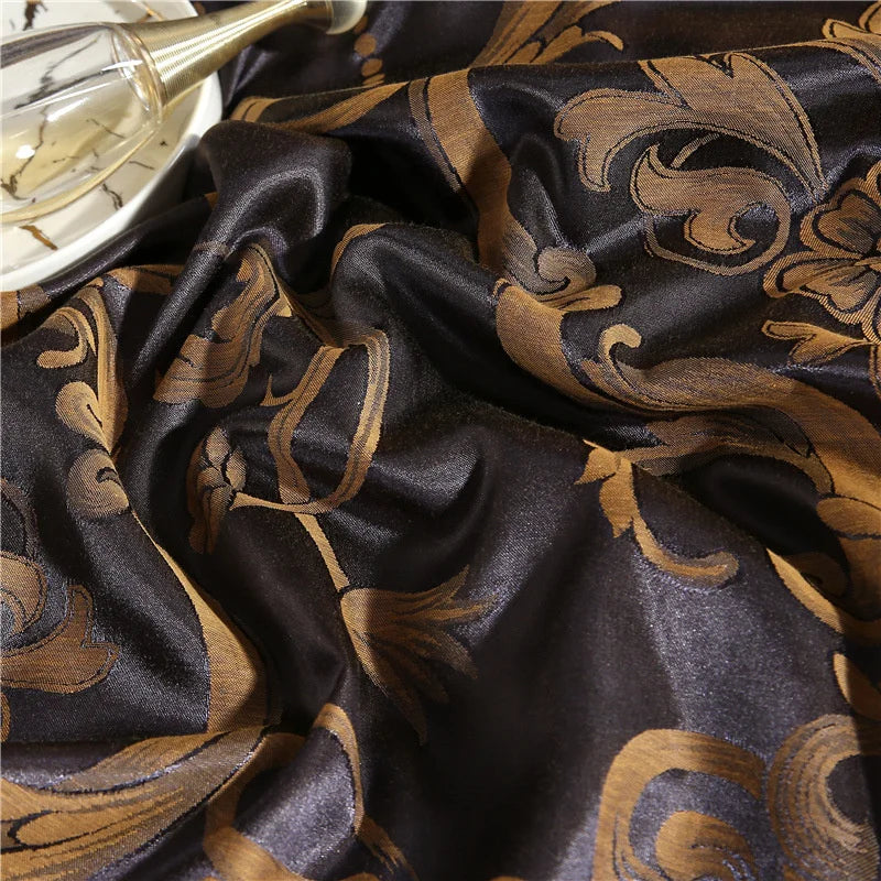 Luxury Satin Jacquard Duvet Cover Set | European Wedding Bedding King Queen Size