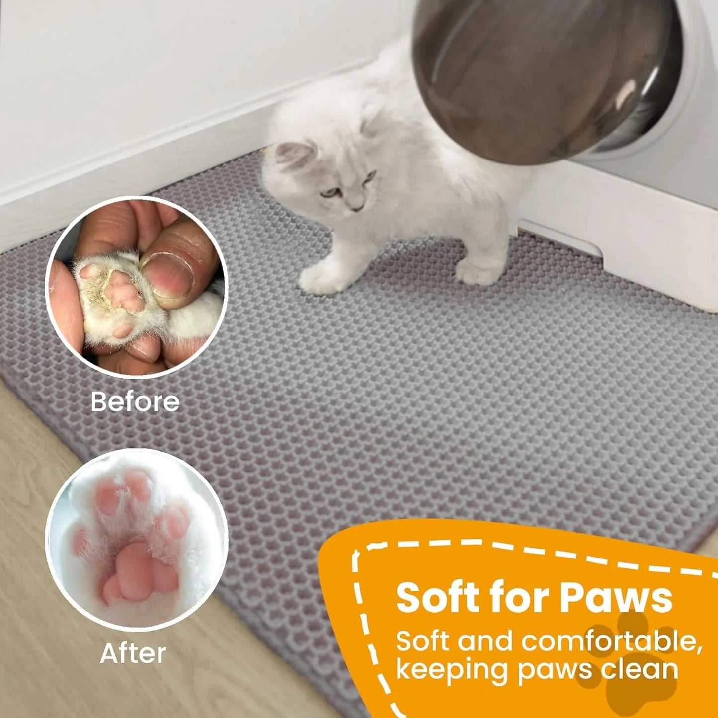 Double Layer Cat Litter Mat | Waterproof Anti-Slip Litter Box Filter Mat