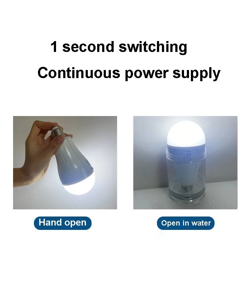 Smart Rechargeable Emergency LED Bulb | Flicker-Free Detachable Hook Light