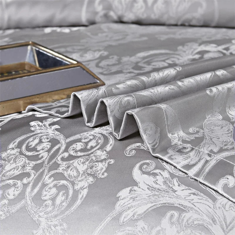 Luxury Satin Jacquard Duvet Cover Set | European Wedding Bedding King Queen Size