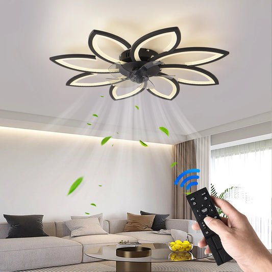 Petal LED Ceiling Fan with Light | Remote Control Bedroom & Dining Room Lamp