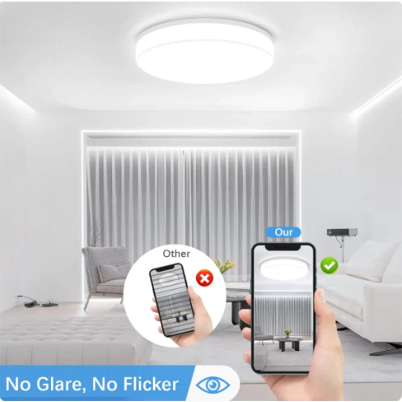 Ultra-Thin Round LED Ceiling Lamp | Modern Home Bedroom Light Fixture