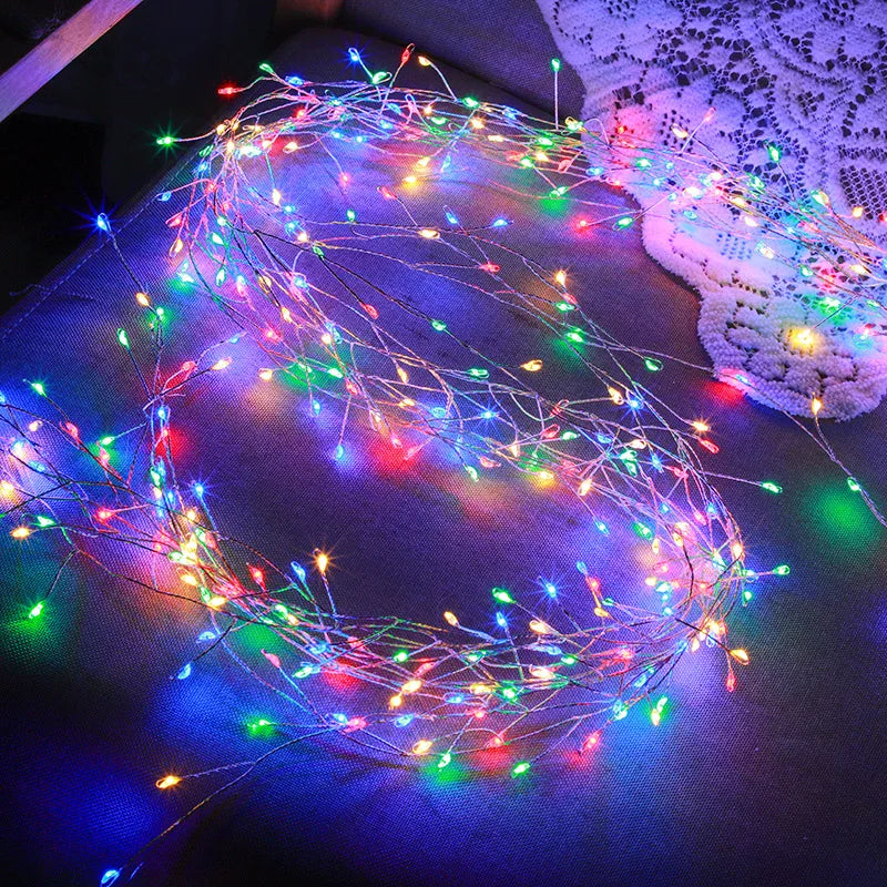 USB LED Firecracker String Fairy Lights | Remote Control Garland for Party & Garden