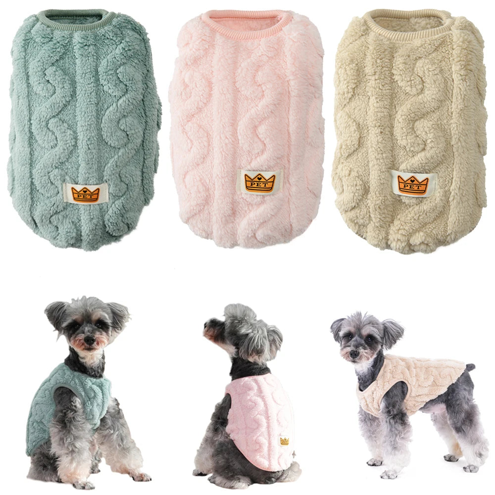 Soft Fleece Dog Sweater Vest | Warm Autumn Winter Apparel for Small Dogs