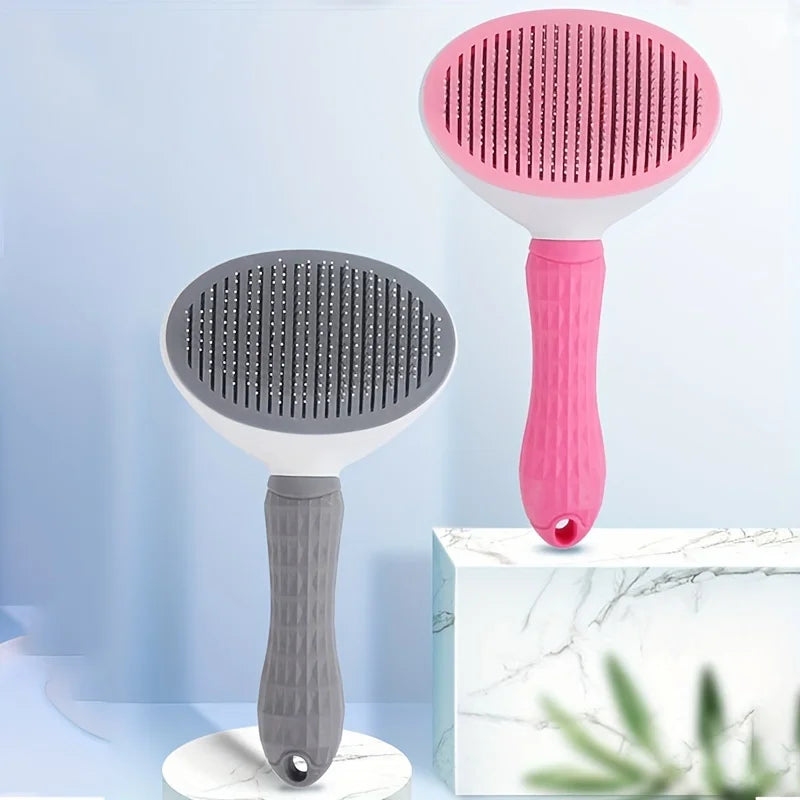 One-Click Pet Hair Removal Slicker Brush | Auto Self-Cleaning Grooming Comb