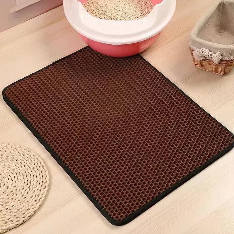 Waterproof Double Layer Cat Litter Mat | Non-Slip Washable Sand Pad with Gift