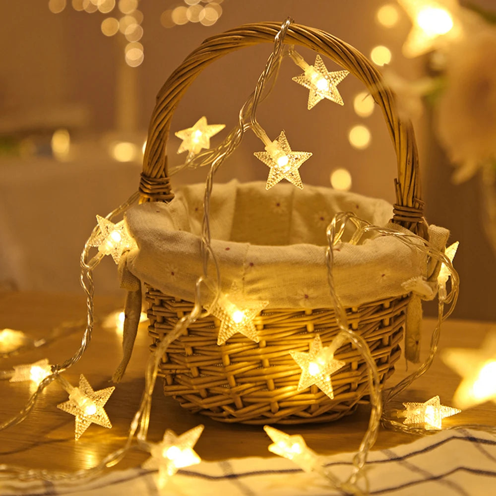 LED Star Fairy String Lights | Outdoor Garland Bulb for Party, Garden & Christmas