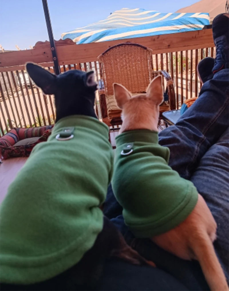 Warm Fleece Dog Jacket Vest with D-Ring