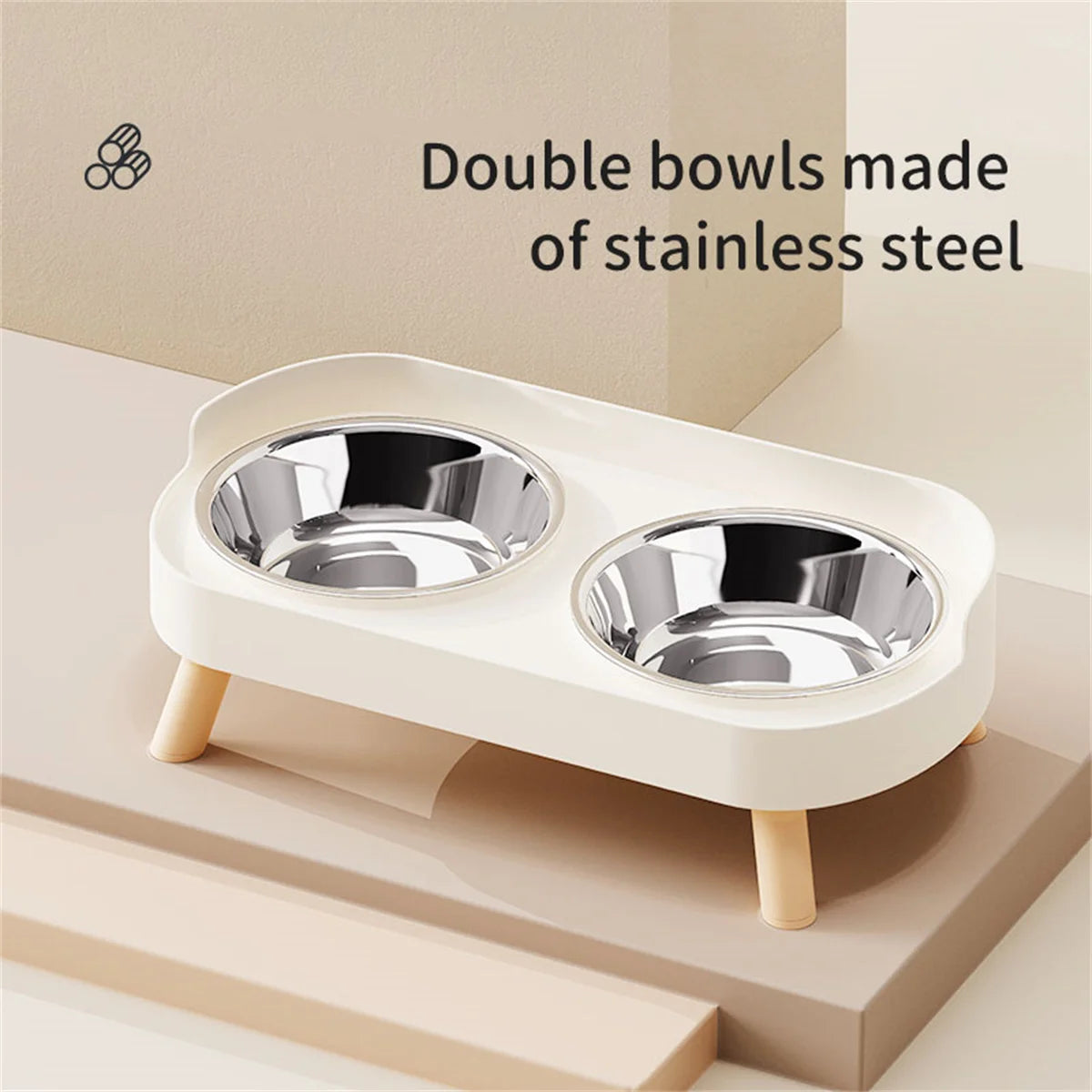 Colorful Stainless Steel Dog Double Bowl | Large Capacity Food & Water Feeder