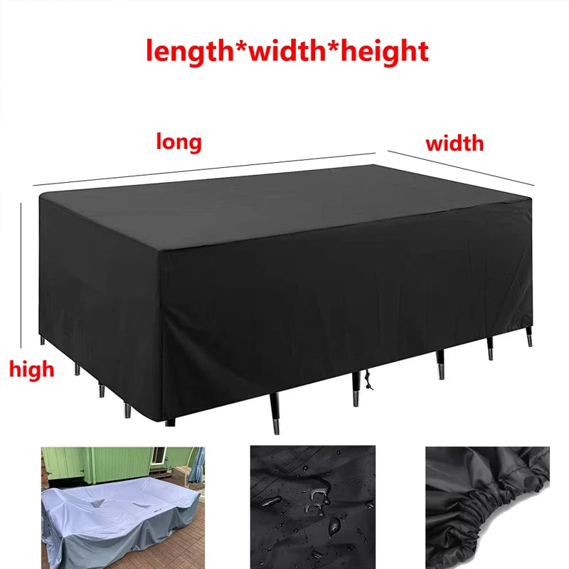 Waterproof Garden Table Furniture Cover | Windproof UV Oxford Cloth Protective Cover
