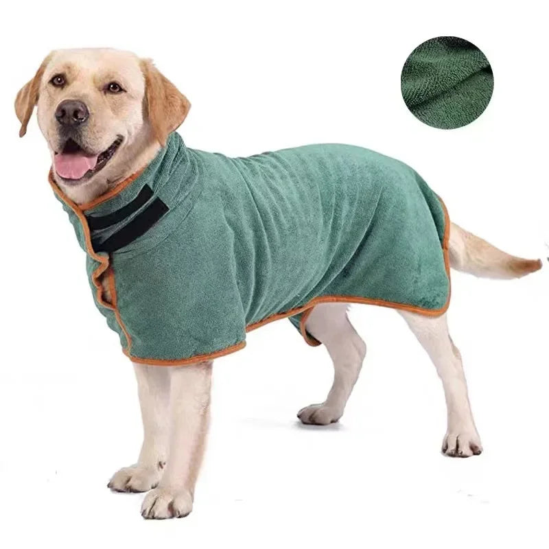 Absorbent Dog Bathrobe & Quick Dry Bath Towel | Full Body Wrap for Dogs