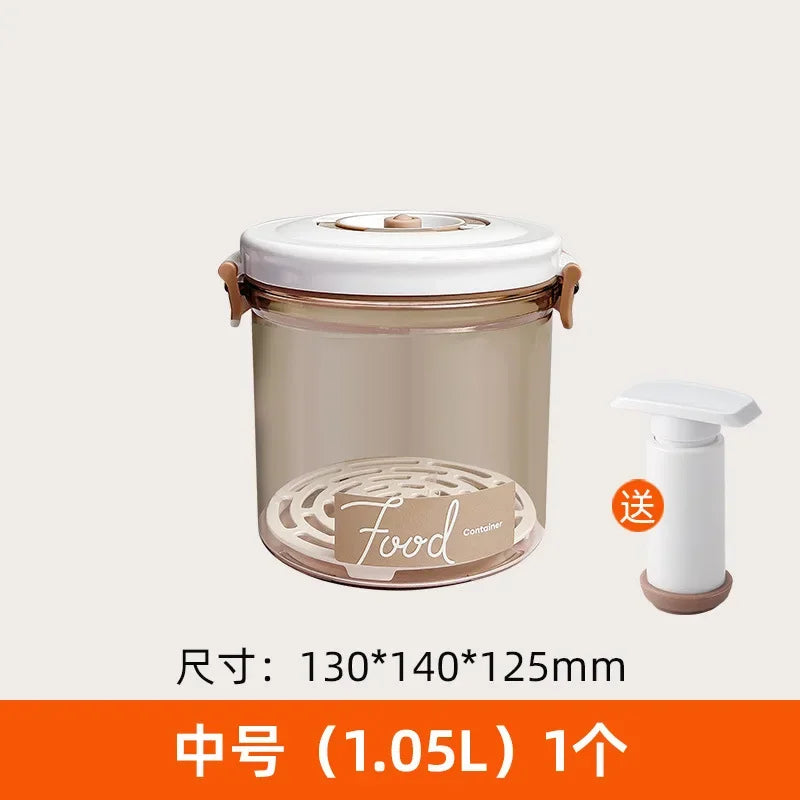 Vacuum Sealed Food Storage Container | Drainable Grain Tank Kitchen Organizer