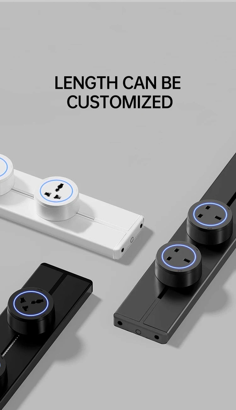 Universal Wall Power Track Socket | Removable USB Adapter Plug US EU UK FR