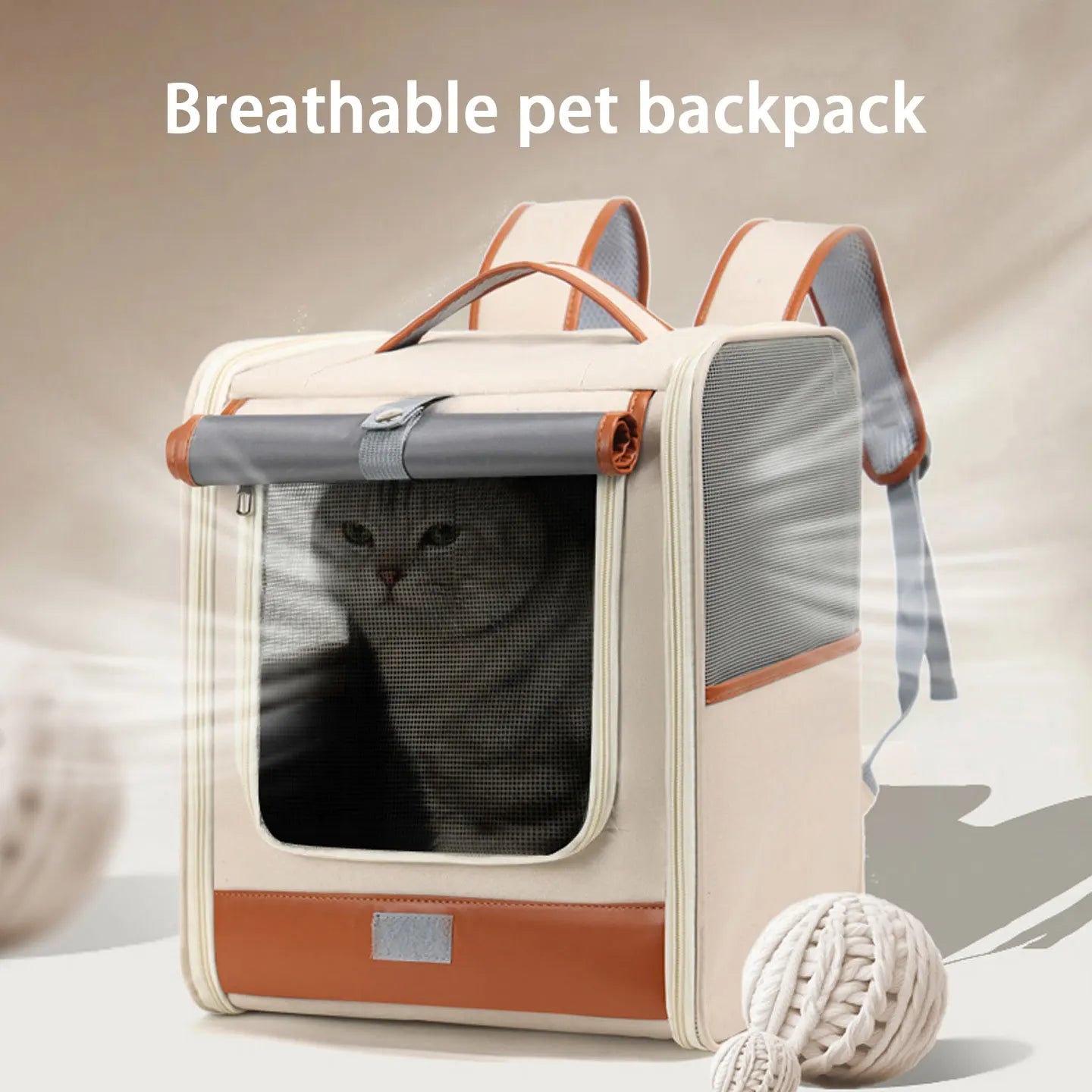 Fashionable Pet Backpack Carrier | Spacious & Breathable Bag for Cats & Dogs