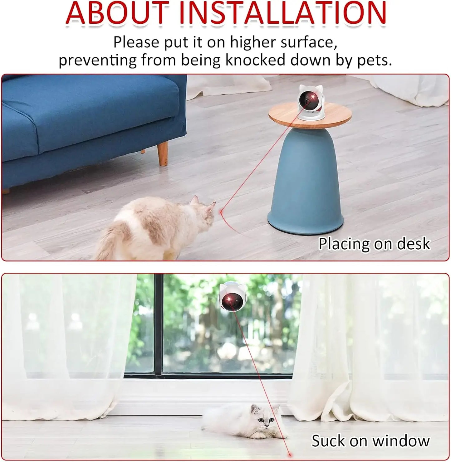 Automatic Cat Laser Toy | Motion Sensor Multi-Angle Rechargeable Interactive Toy