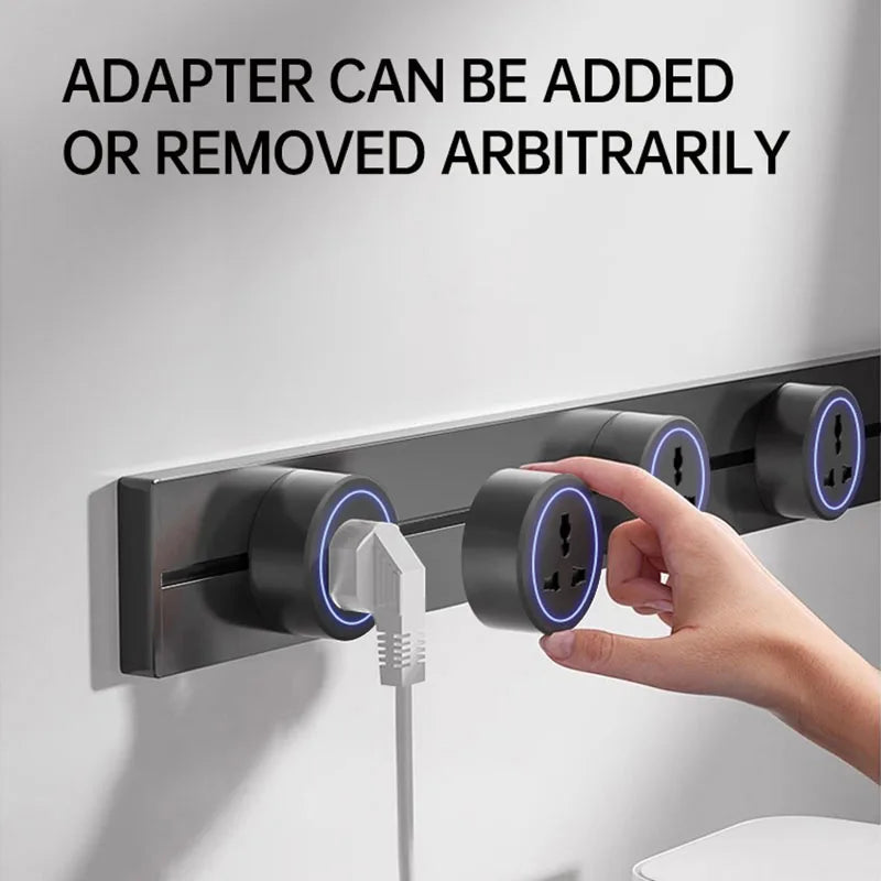 Universal Wall Power Track Socket | Removable USB Adapter Plug US EU UK FR