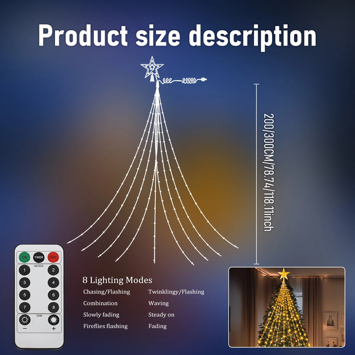 USB Waterproof LED Christmas Fairy String Lights | 8-Mode Indoor & Outdoor Party Light